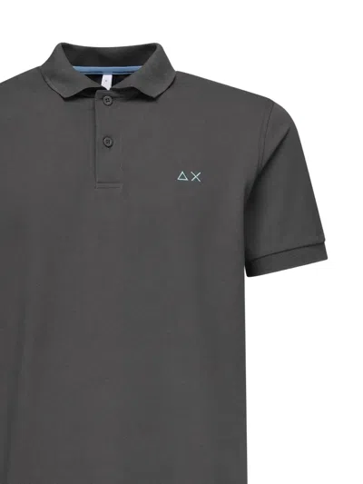 Sun68 Embroidered-logo Polo Shirt In Gray