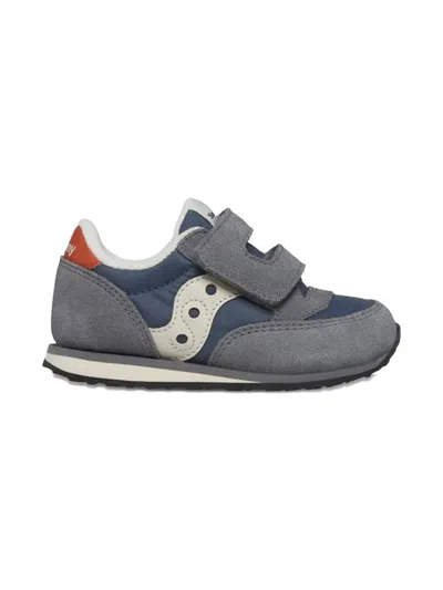 Saucony Baby Jazz Touch-strap Suede Sneakers In Gray