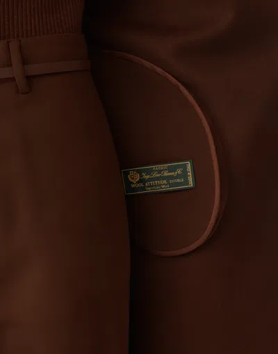 Fabiana Filippi Waist Belt Long Sleeve Lapel Pocket Coat In Brown