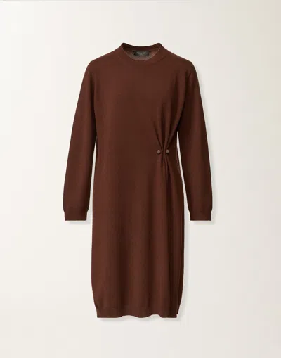 Fabiana Filippi Button-detail Side-twist Dress In Brown