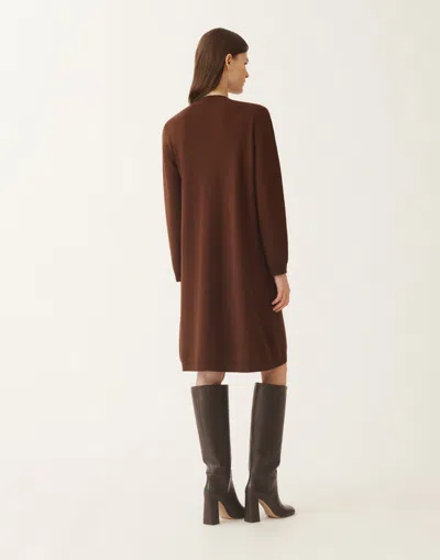 Fabiana Filippi Button-detail Side-twist Dress In Brown