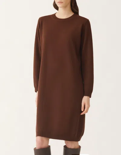 Fabiana Filippi Button-detail Side-twist Dress In Brown