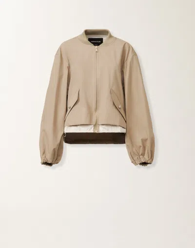 Fabiana Filippi Extra-fine Twill Bomber Jacket In Neutral