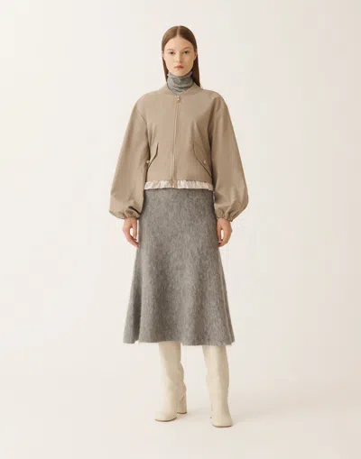 Fabiana Filippi Extra-fine Twill Bomber Jacket In Neutral