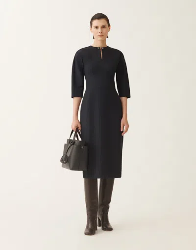 Fabiana Filippi Button-embellished Midi Dress In Black