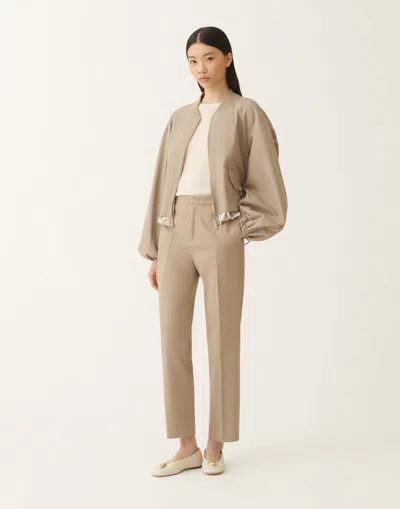 Fabiana Filippi Montefalco Cotton Gabardine Trousers In Neutral