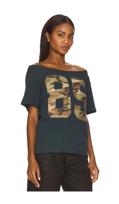 Daydreamer 85 Camo Applique Off The Shoulder Tee