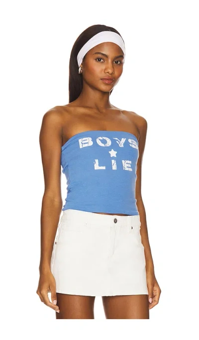 Boys Lie I'm The Captain Tube Top In Blue