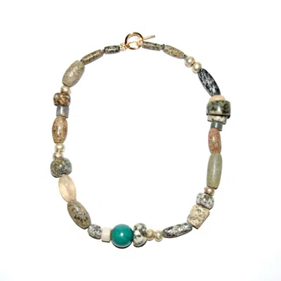Studio Solíz Women's Neutrals Petra Ancient Stone & Turquoise Choker Necklace