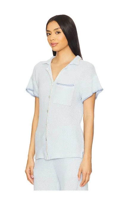 Sundry Mesh Camp Shirt In Gray