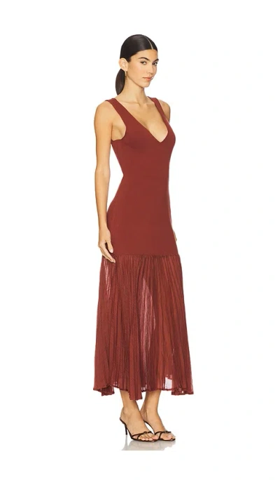 Steve Madden Sorella Sleeveless Drop Waist Midi Dress In Red