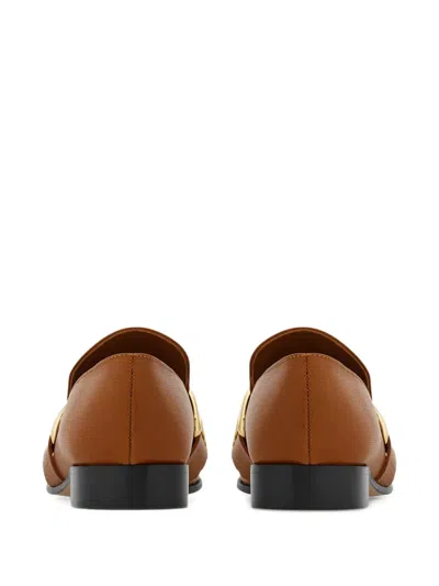 Ferragamo Vara Leather Loafers In Brown