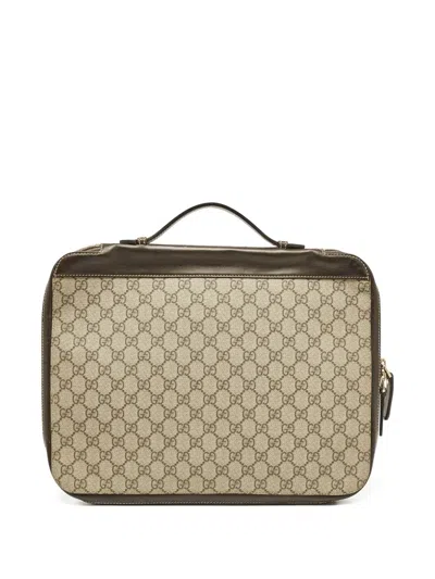 Pre-owned Gucci Gg-pattern Portfolio Case