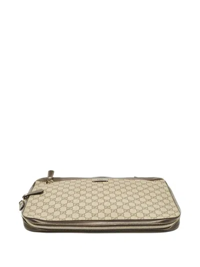 Pre-owned Gucci Gg-pattern Portfolio Case