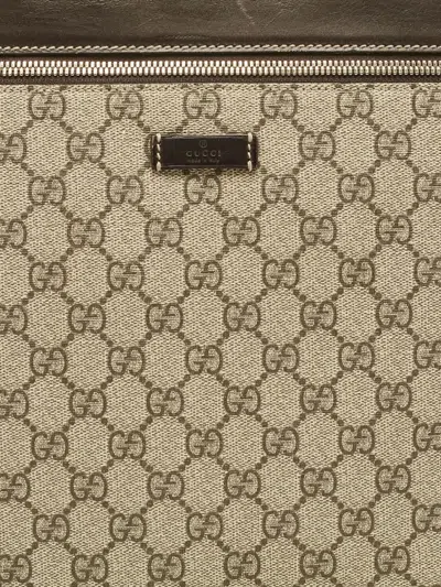Pre-owned Gucci Gg-pattern Portfolio Case