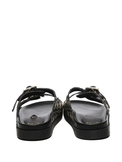 V73 Double-buckle Monogram Sandals In Black