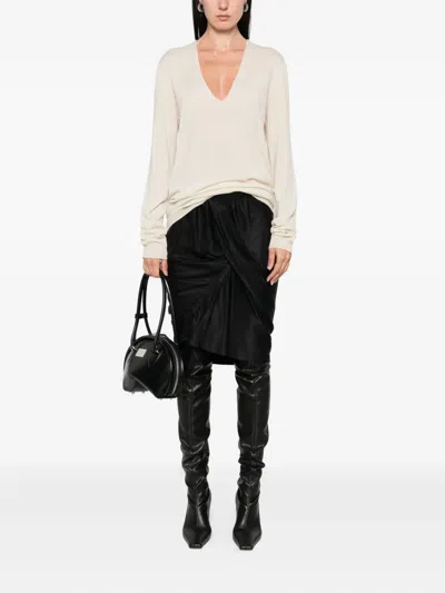Rick Owens V-neck Wool Sweater