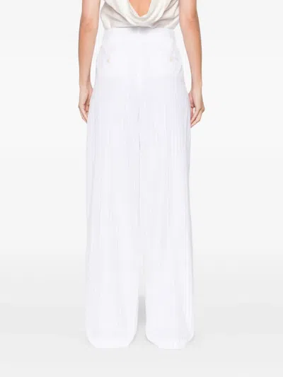 Theory Pinstripe Trousers In White