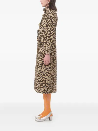 Valentino Leopard Print Belted Coat In Multi