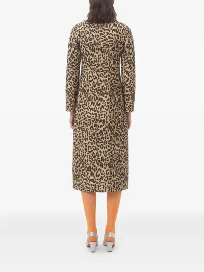 Valentino Leopard Print Belted Coat In Multi