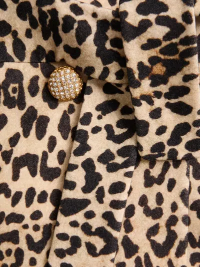 Valentino Leopard Print Belted Coat In Multi
