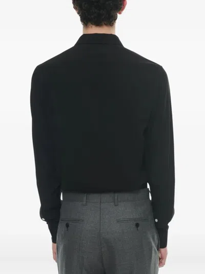 Fursac Long-sleeve Button-down Shirt In Black