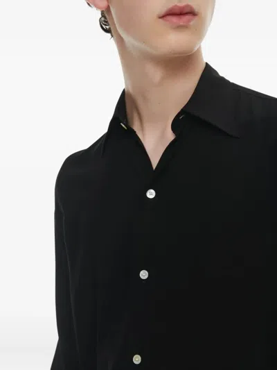 Fursac Long-sleeve Button-down Shirt In Black