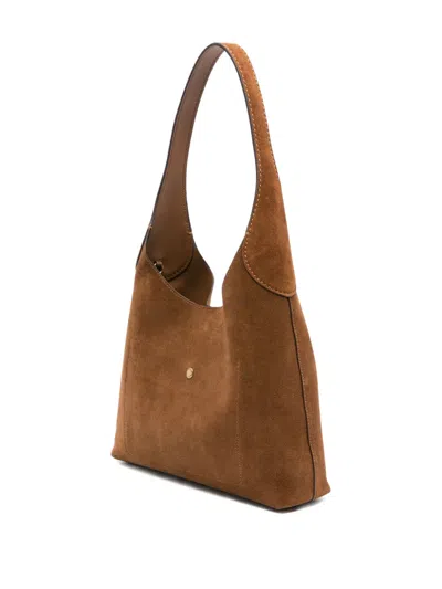 Coach Brooklyn 28 Brown With Single Shoulder Strap And Logo Lettering On The Front In Suede Woman In Brown