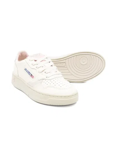Autry Perforated Leather Trainers In White