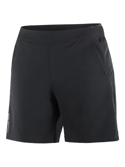 Salomon Elastic-waistband Side-pocket Shorts In Blue