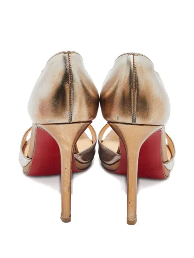 Pre-owned Christian Louboutin 110mm T-strap Leather Sandals