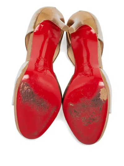 Pre-owned Christian Louboutin 110mm T-strap Leather Sandals