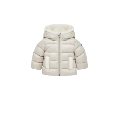 Moncler Doudoune À Capuche Bordée De Teddy Borgan In Gray