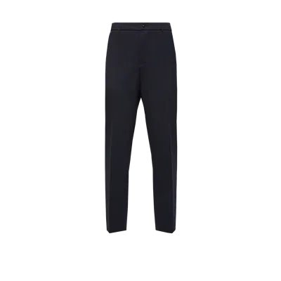 Moncler Pantalon En Gabardine De Laine Mélangée