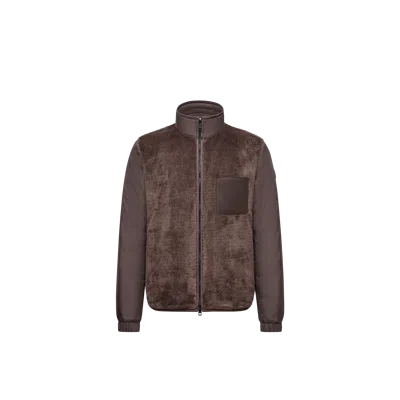 Moncler Doudoune Courte Réversible En Teddy Livra In Brown
