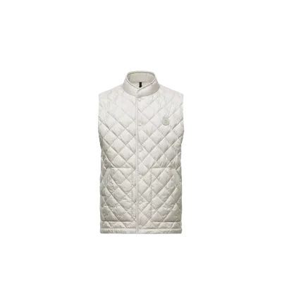 Moncler Lycope Diamond-quilted Down Vest In White