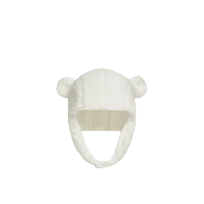 Moncler Teddy Cap With Earflaps, Gender Neutral, White, Size: Xs