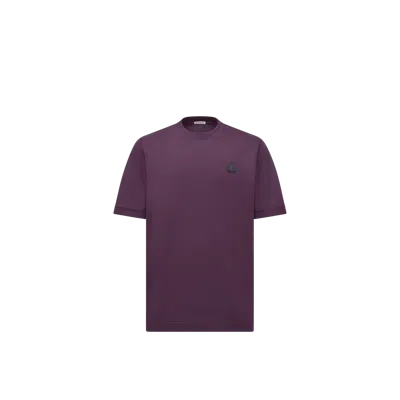 Moncler T-shirt En Coton À Empiècement Logo In Purple