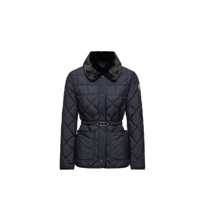 Moncler Doudoune Courte Cygne En Finitions Synthétiques In Blue