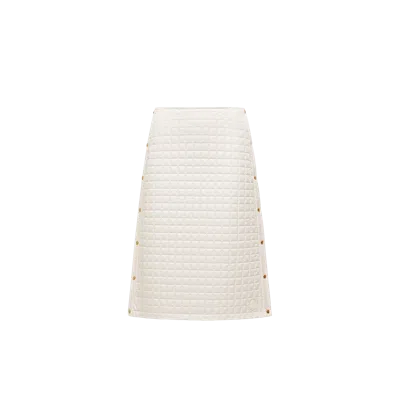 Moncler Square-quilted Padded Midi Skirt, Women, Beige, Size: 44