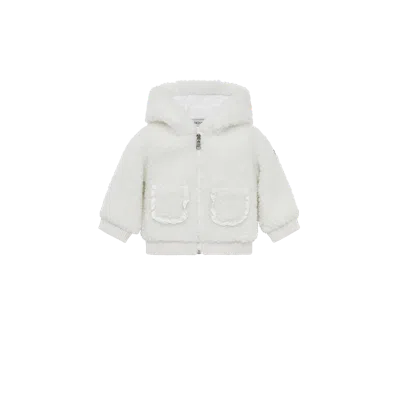 Moncler Cardigan Zippé En Teddy In White