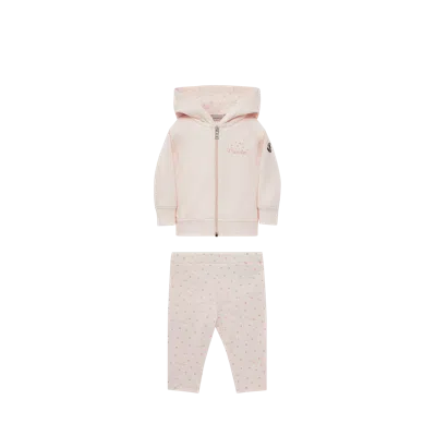 Moncler Ensemble De Survêtement En Coton À Imprimé Étoile In Pink