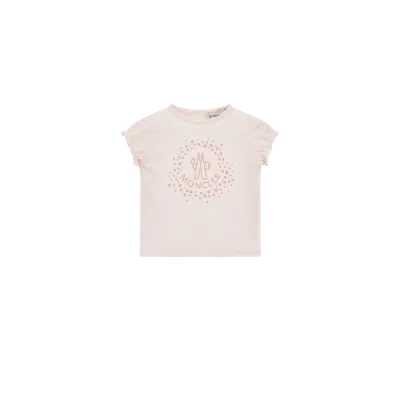 Moncler Star Logo Cotton T-shirt, Girl, Pink, Size: 3y In Neutral
