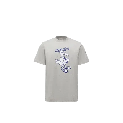 Moncler Mascot Logo Cotton T-shirt In Gray