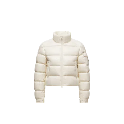 Moncler Womens Natural Petra Crop Shell-down Jacket