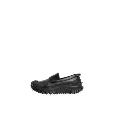 Moncler Trailgrip Leather Loafers, Men, Black, Size: 39