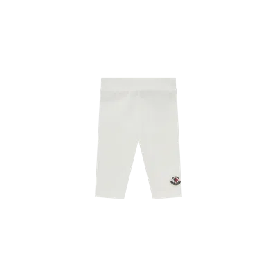 Moncler Cotton Leggings, Girl, White, Size: 3y In White