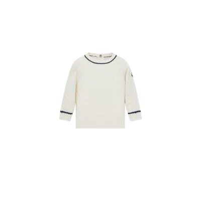 Moncler Pull En Laine À Bords Rayés In White
