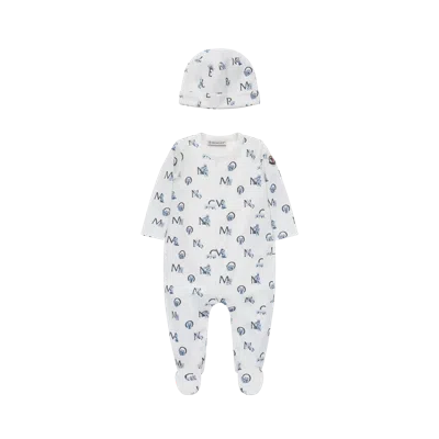 Moncler Ensemble En Coton À Logo Ours En Peluche In White