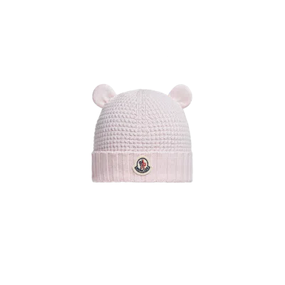 Moncler Bonnet En Laine Avec Oreilles D'ours En Peluche In Neutral